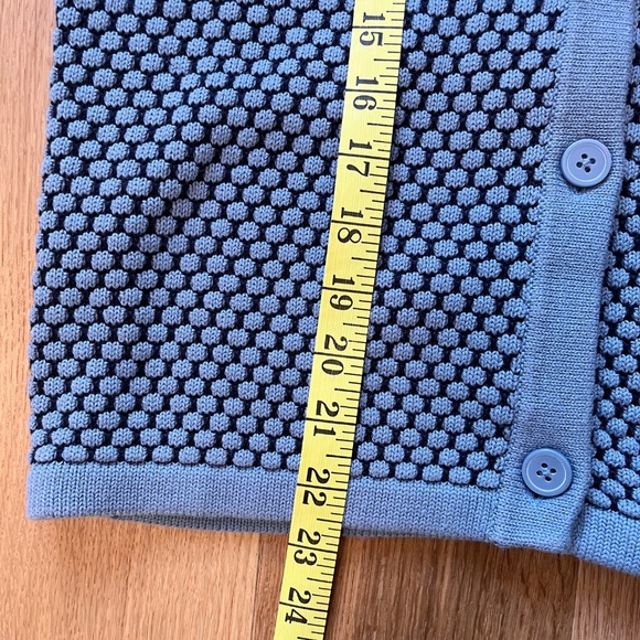 COS Blue Textured Jacquard Button Up 100% Cotton Cardigan - Picture 11 of 11